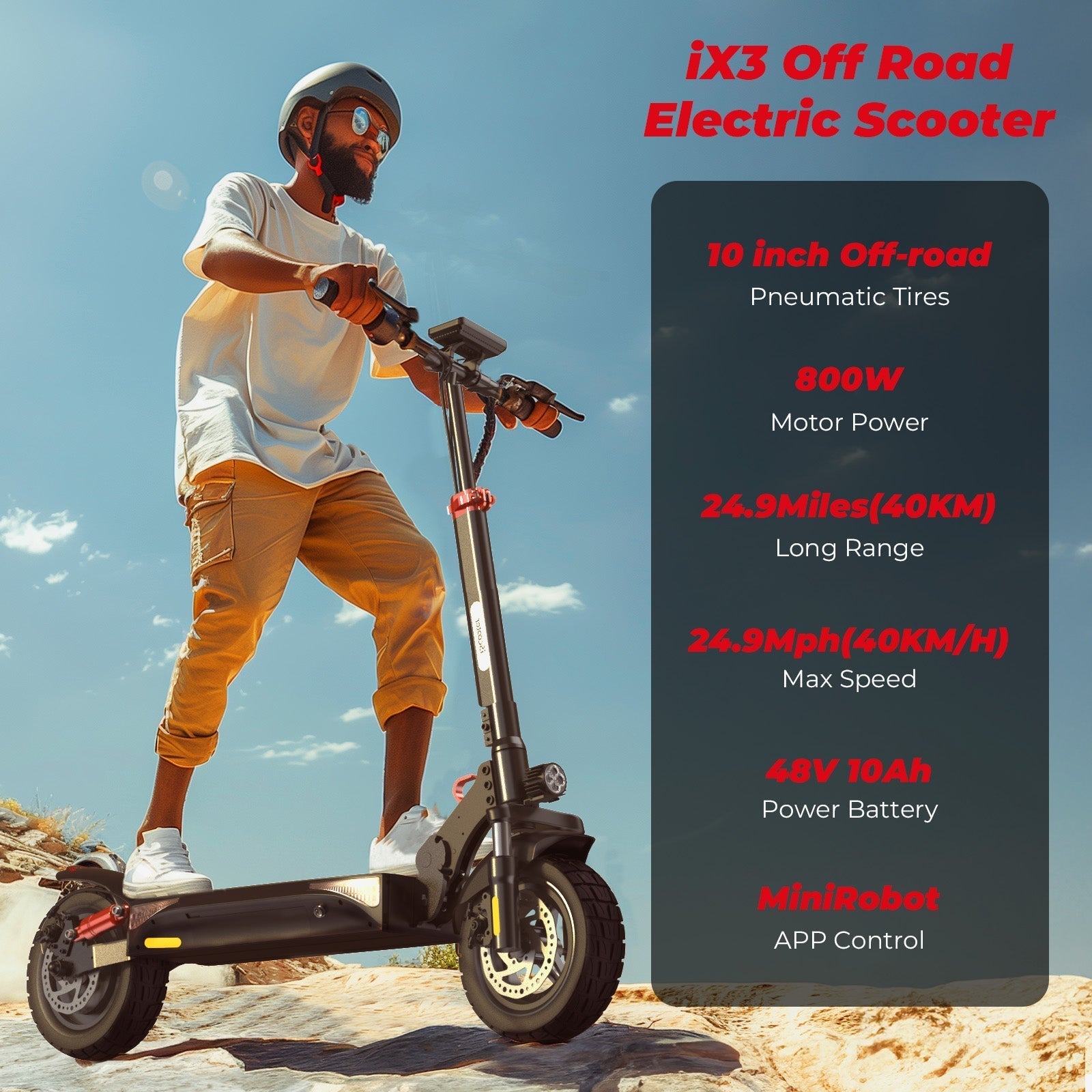 Powerful iScooter iX Series Off-Road Electric Scooter: Conquer Any Terrain Adventure