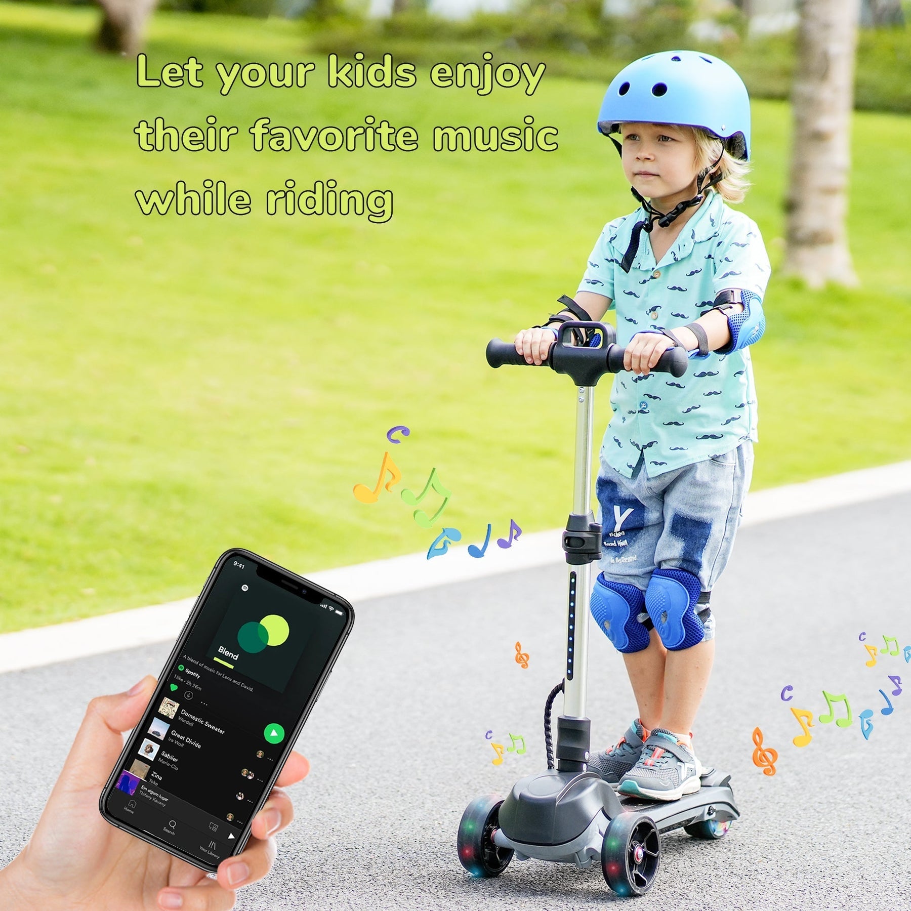 iScooter iK2 Kids Electric Scooter: Adjustable Height, Glowing Wheels, Foldable Fun