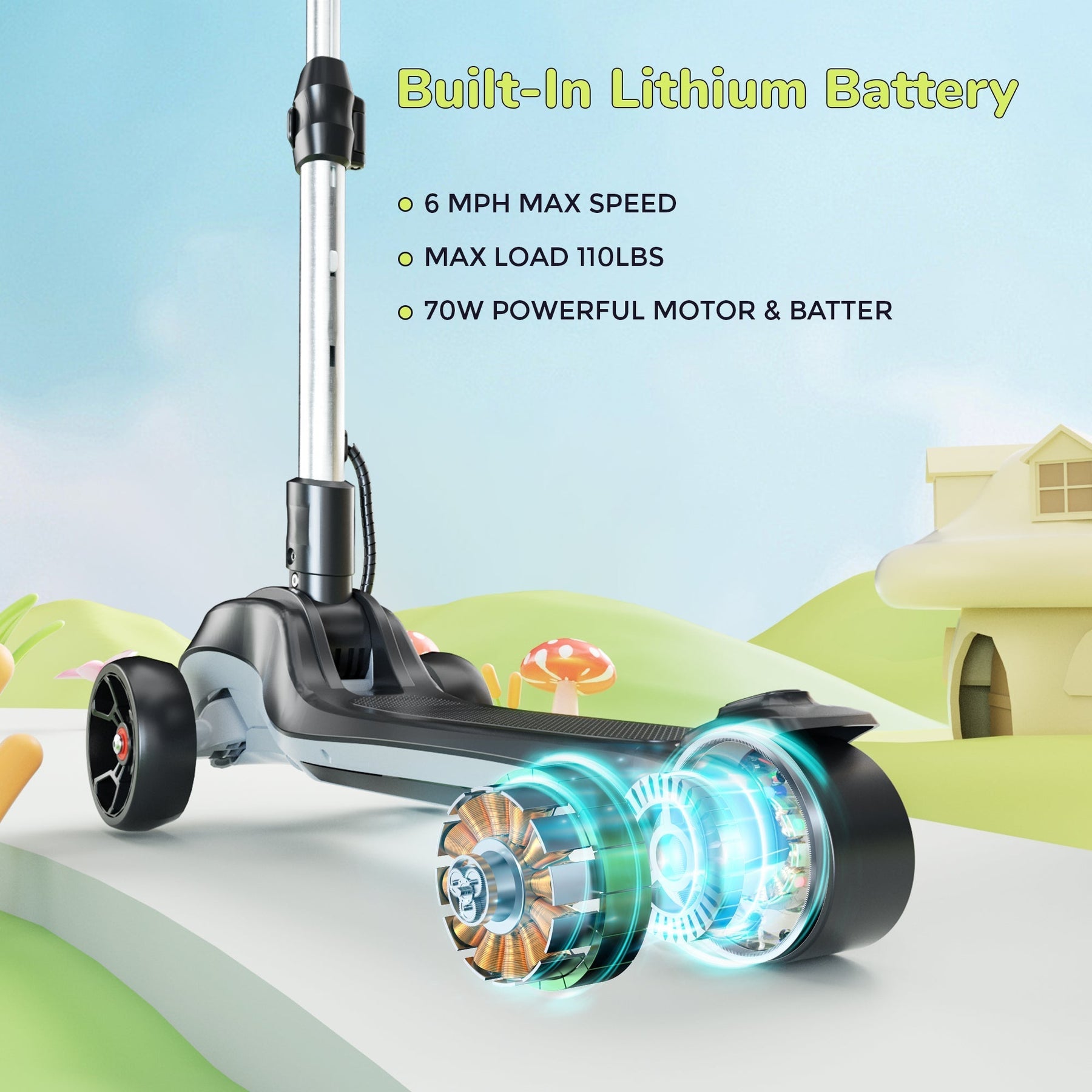 iScooter iK2 Kids Electric Scooter: Adjustable Height, Glowing Wheels, Foldable Fun