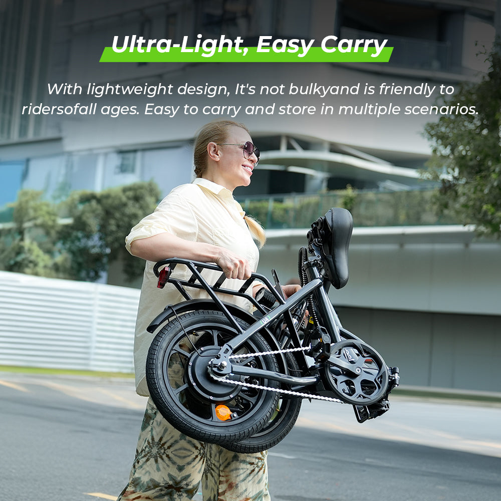 Portable Folding Electric Bike with Removable Battery, Low Step Frame