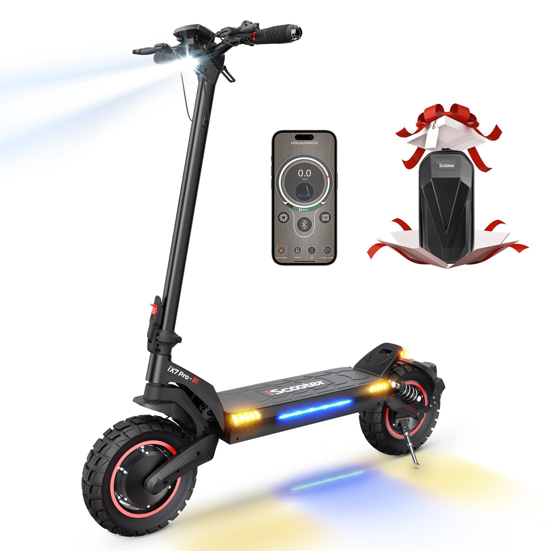 Powerful iScooter iX7Pro 2000W Off-Road Electric Scooter with 10-inch Tires