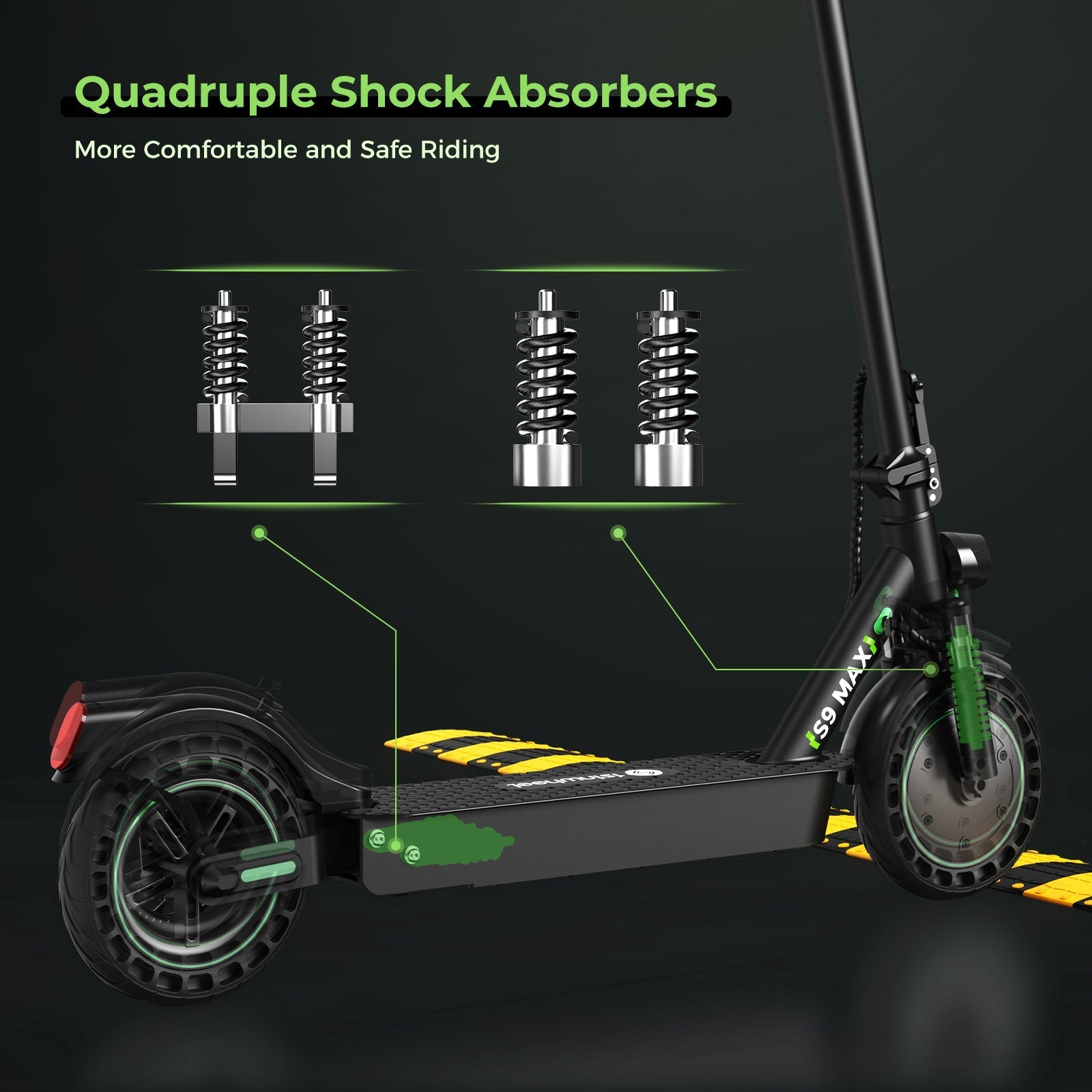Powerful 500W S9MAX Electric Scooter with App Control, Long 25-Mile Range