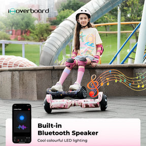 H2 Smart Self-Balancing Hoverboard with Bluetooth, LED Wheels, 6.5-inch Tires