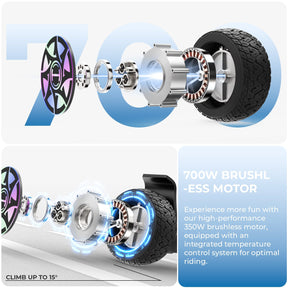 H8 8.5" All-Terrain Hoverboard with Bluetooth Music & LED Lights Self-Balancing