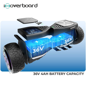 H8 8.5" All-Terrain Hoverboard with Bluetooth Music & LED Lights Self-Balancing