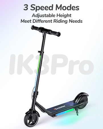 iScooter iK3Pro Kids Electric Scooter Dazzling LED Lights Fun Safe Ride