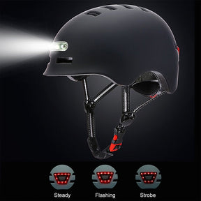 Rechargeable LED Cycling Scooter Helmet: Enhanced Safety & Visibility for Adults
