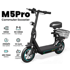 C1 Pro Folding Electric Scooter: Adjustable, Powerful Motor, Triple Shock, Long Range Seat