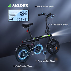 U1 Foldable Electric Bike: Powerful 350W Motor, Portable Urban Commuter E-Bike