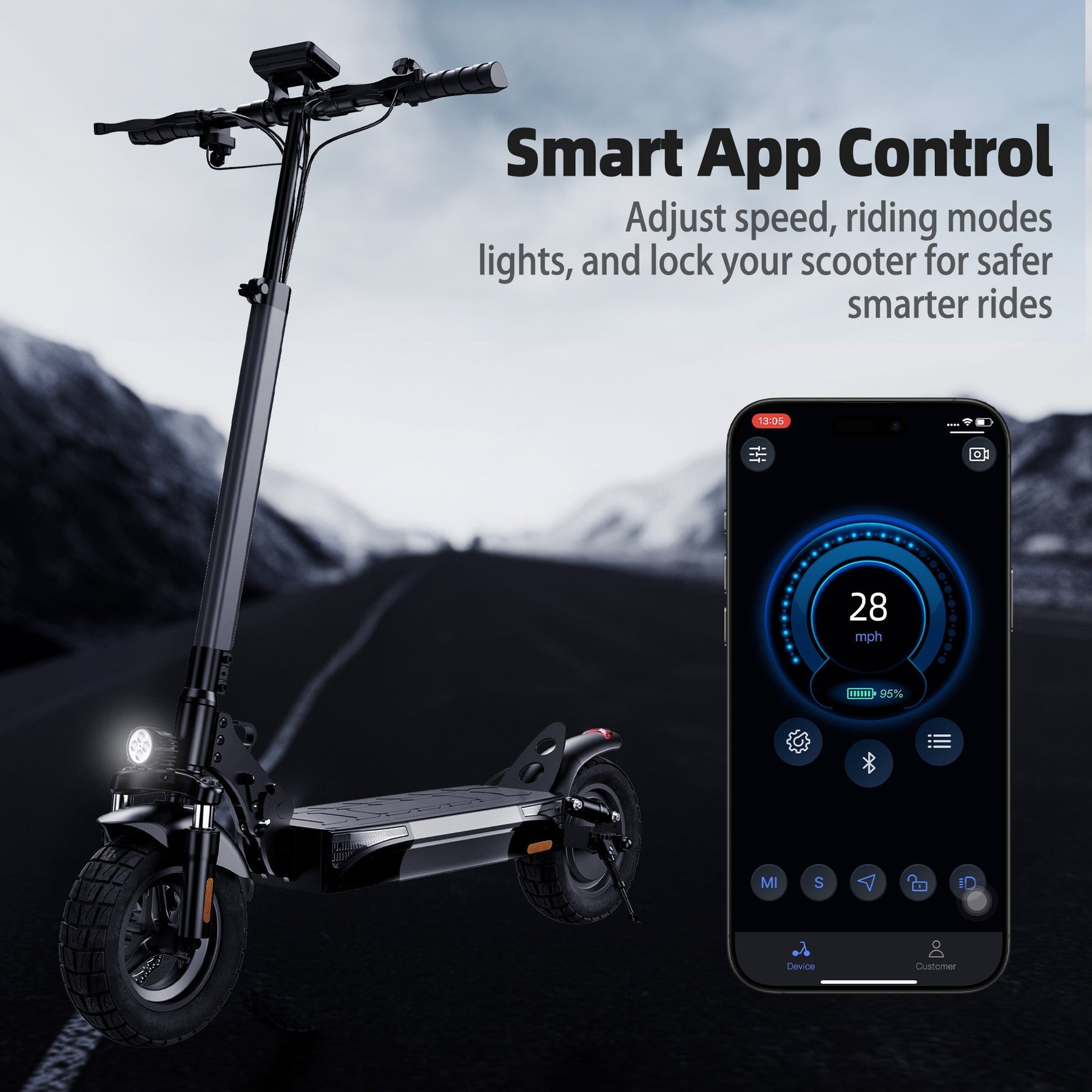 Powerful iScooter W9 Off-Road Electric Scooter: 1000W Motor, All-Terrain Adventure